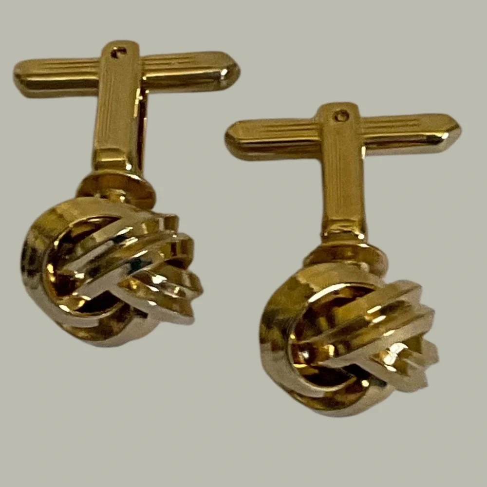 Hickok Cufflinks Mens OS Gold Love Knot Vintage USA